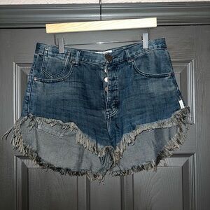 One Teaspoon Le Wolves Denim Shorts
